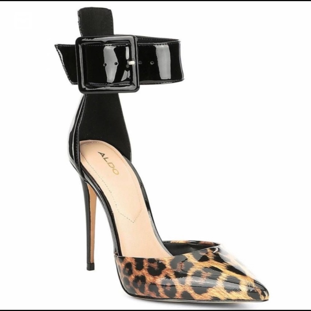 Aldo Onaeida Wide Ankle Strap Heels (8.5)